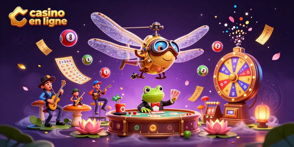 Jouez au casino en ligne avec des cartes et des jeux animés par des personnages colorés.