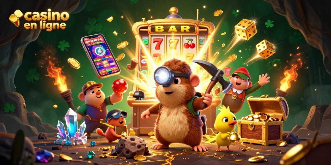 Rejoignez l'aventure avec un chasseur de trésors de casino en ligne creusant pour des jackpots et de l'or.