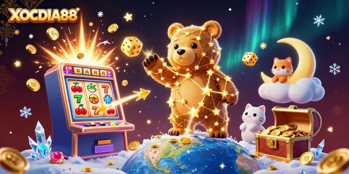 Experience thrilling gameplay at XOCDIA88 with a spectacular jackpot scene bursting with vivid colors and energy.