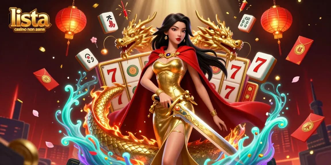 Scopri una scena fantasy vibrante con il tema della lista casino non aams, caratterizzata da una regina guerriera e elementi di gioco dinamici.