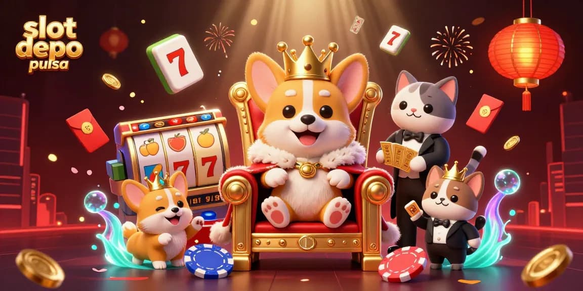 Pemain menikmati permainan slot depo pulsa di situs terpercaya dengan berbagai simbol permainan yang menarik.