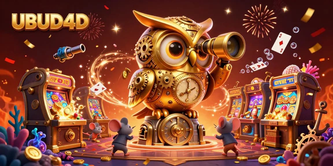 Engage in thrilling games at UBUD4D with a vibrant casino atmosphere filled with gold and excitement!