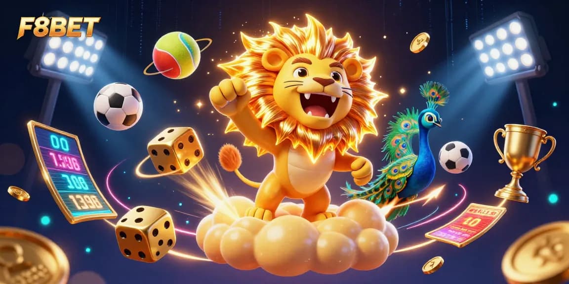 Join the gaming excitement at F8BET with our vibrant 3D illustration of thrilling sports betting action.