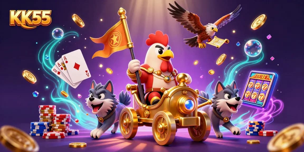 Win big with KK55's thrilling games in this vibrant casino scene.