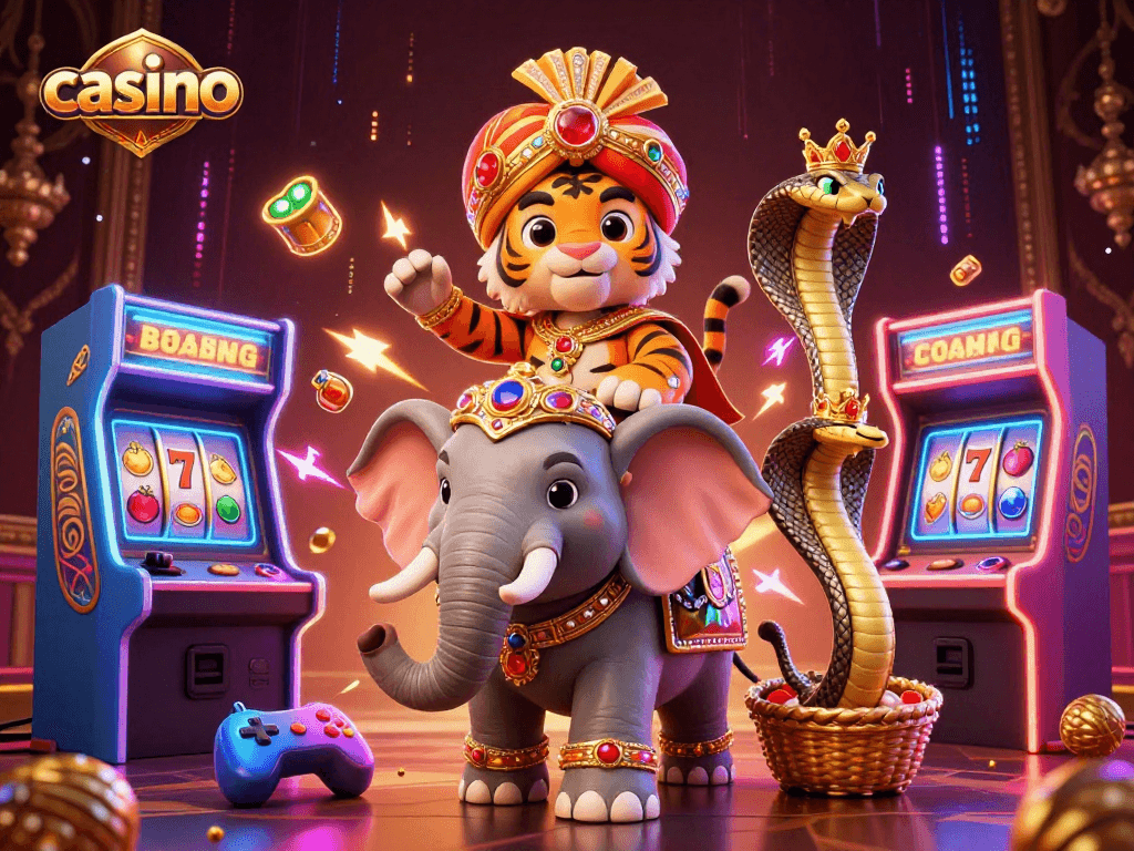 Experience the thrilling casino atmosphere with vibrant games and exotic characters.