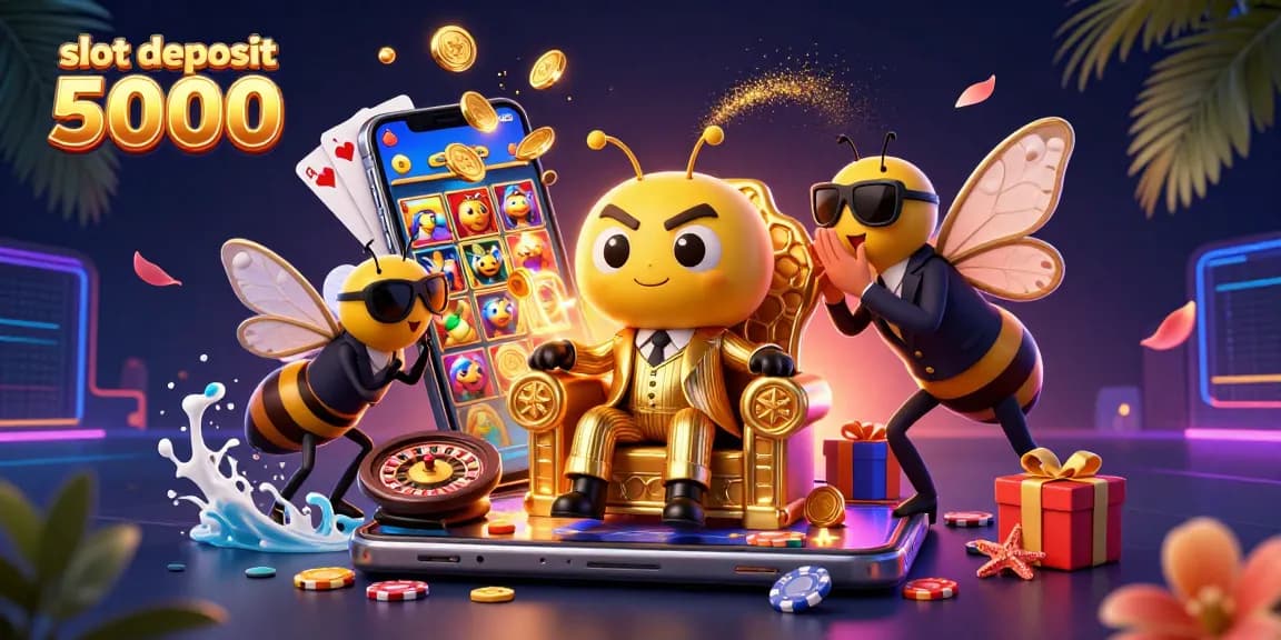 Engage with the excitement of slot deposit 5000 featuring a vibrant 3D casino illustration.