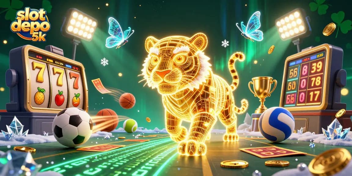 Experience the thrill of slot depo 5k in a vibrant digital casino with dynamic game elements.