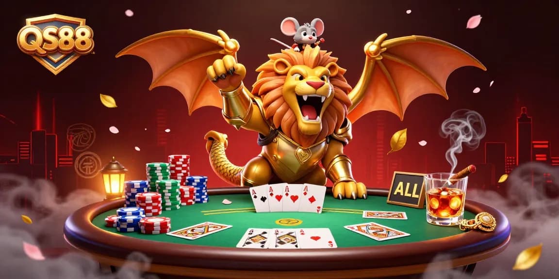 Join the thrilling QS88 gaming adventure with roaring chimera and stunning poker visuals.