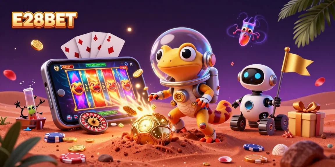 Experience exhilarating wins at E28BET with a thrilling casino adventure on Mars featuring vibrant game elements.