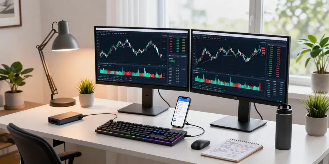 Funexchange trading workspace with cryptocurrency charts and digital wallet setup