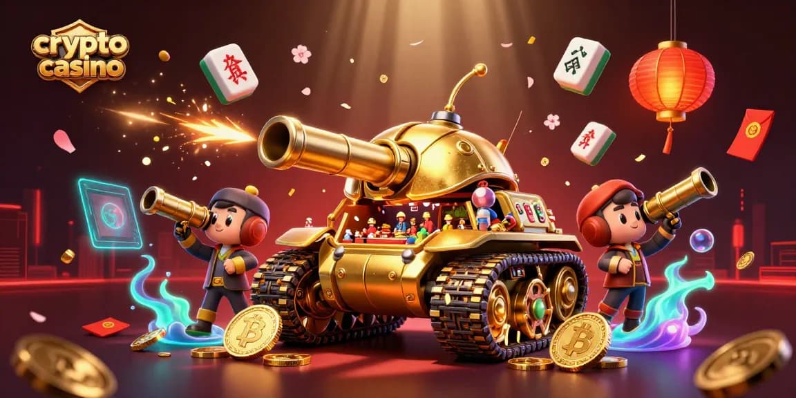 Découvrez le monde captivant d'un crypto casino avec cette illustration dynamique où machines, confettis et crédits flottent.