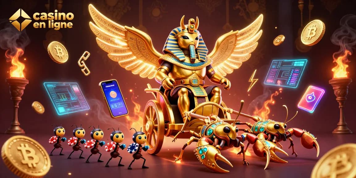 Plongez dans l'univers captivant du casino en ligne avec le scarabée légendaire et des éléments de jeu dynamiques.