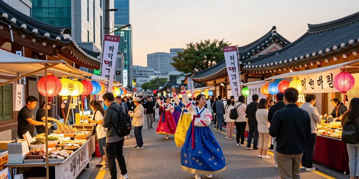 울산OP 문화축제에서 전통 의상을 입고 춤추는 여성의 생동감 넘치는 모습