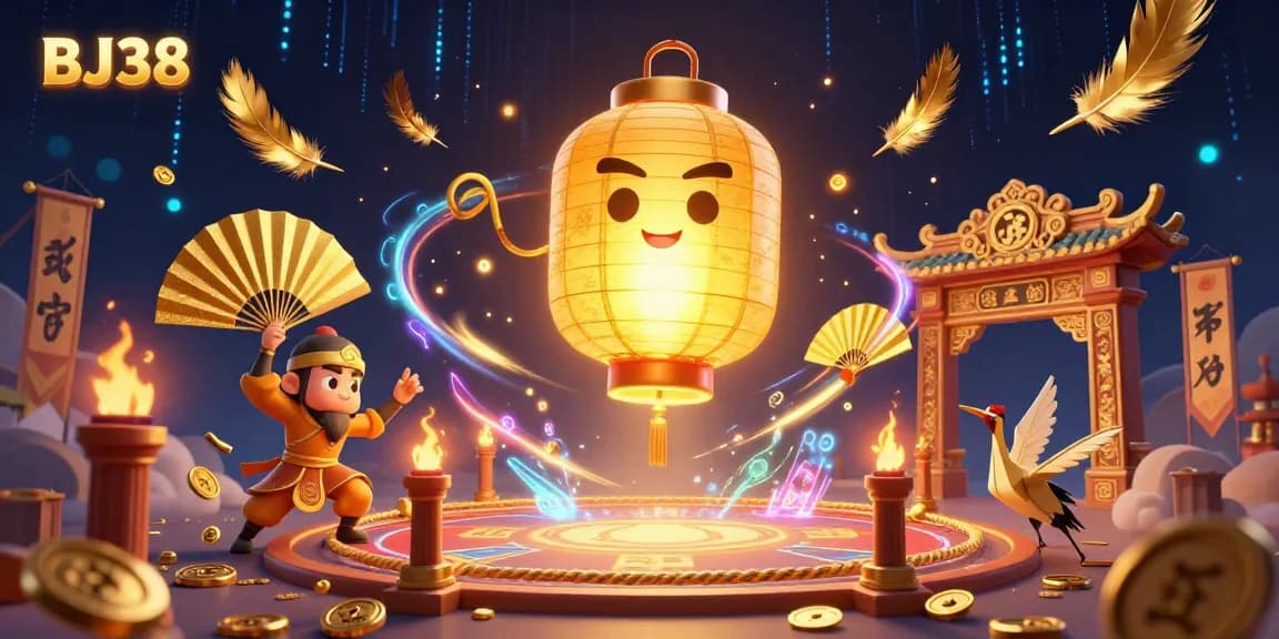 Experience the thrilling action at BJ38 casino with vibrant game elements and colorful characters in a dynamic 3D scene.