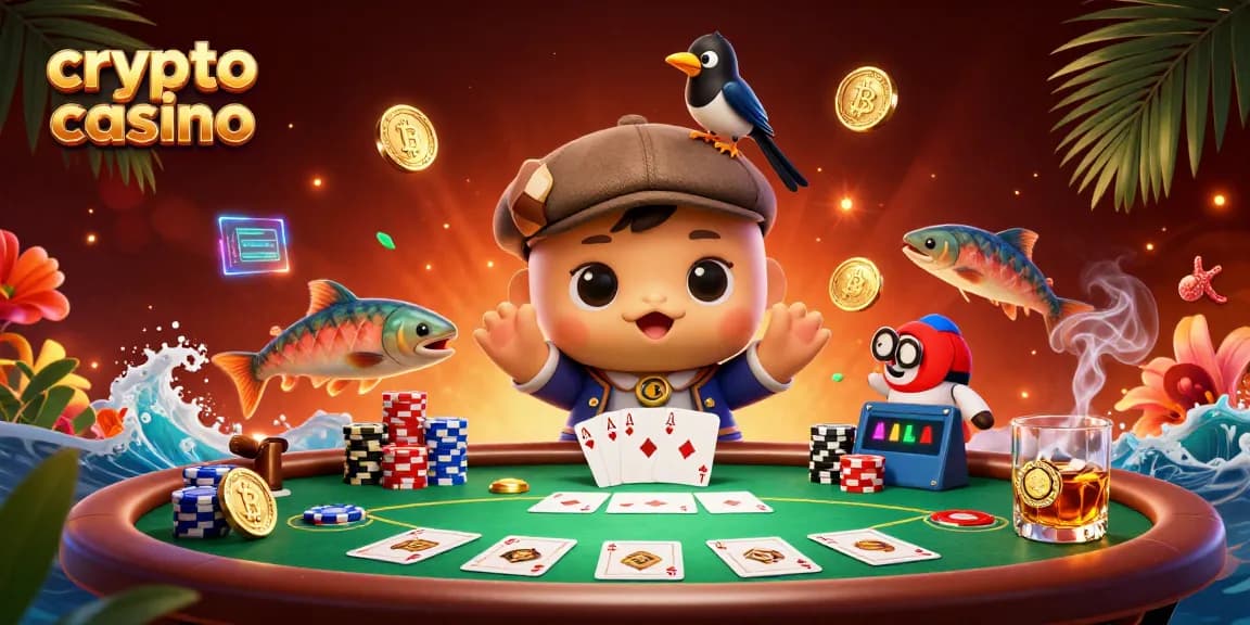Jouer au crypto casino avec des visuels attractifs, pièces de Bitcoin et ambiance festive.