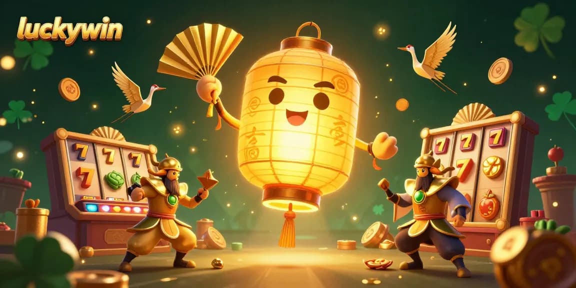 Experience the thrilling jackpot at luckywin with vibrant slot reels and golden lantern spirit.