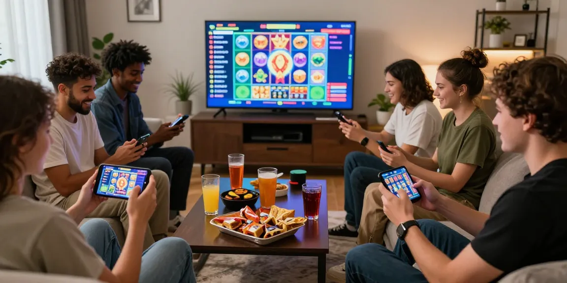 Players enjoying deposit pulsa tanpa potongan slot games in a lively and colorful environment.