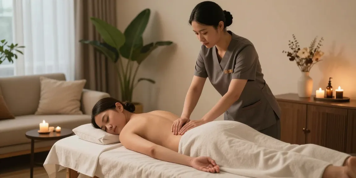 Experience 출장안마 in a serene home setting with a professional massage therapist providing personalized care.