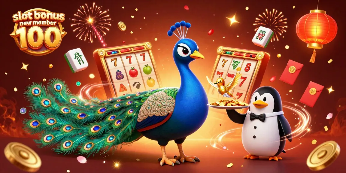Experience the excitement of slot bonus new member 100 with vibrant characters and casino elements.