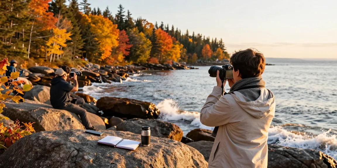 Serge Robichaud capturing coastal views in New Brunswick during fall exploration.