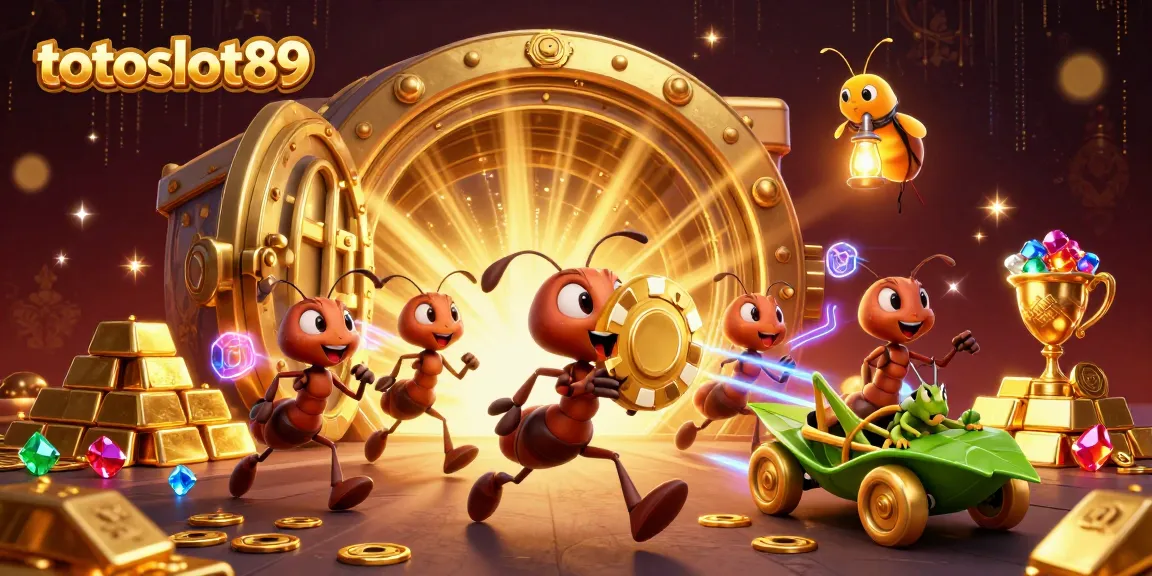 Join the excitement at totoslot89 with a thrilling poker chip heist scene featuring adventurous ants!