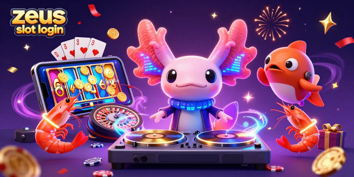 Exciting zeus slot login experience featuring colorful casino characters and game elements.