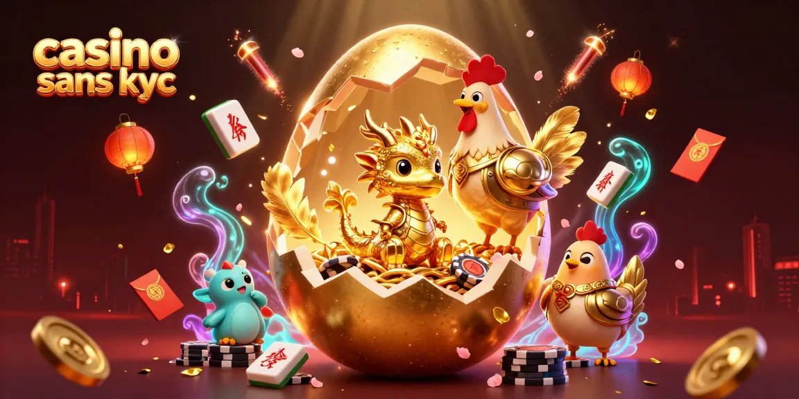 Jouez à des jeux de casino sans KYC avec un dragon doré et des jetons de poker dans une scène féerique.