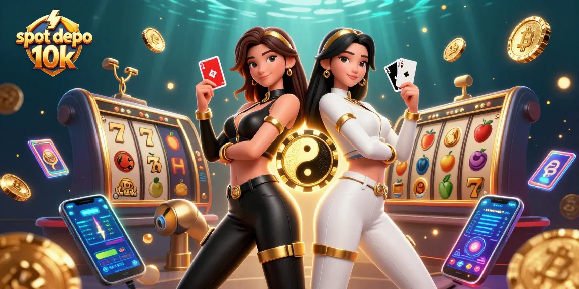 Engage in thrilling play with slot depo 10k as stunning twin Asian women showcase their winning cards.