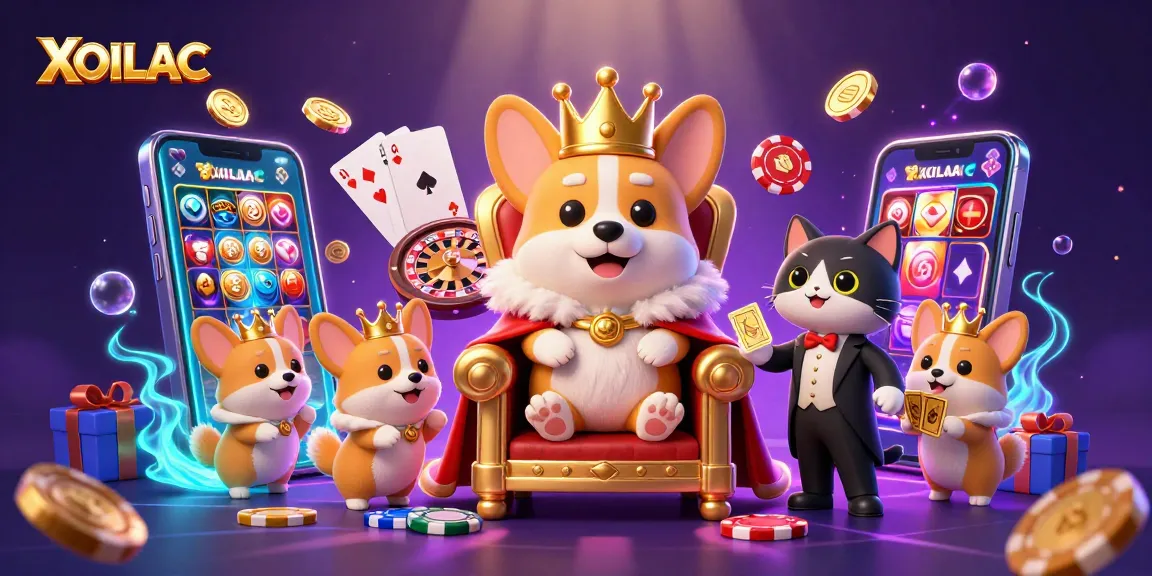Experience thrilling gameplay with XOILAC on this vibrant 3D casino illustration.