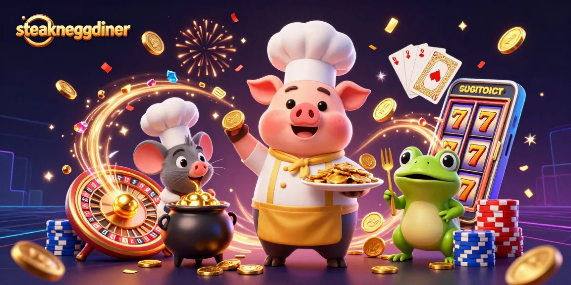 Engage with steakneggdiner's thrilling slot game features featuring gold coins and winning symbols