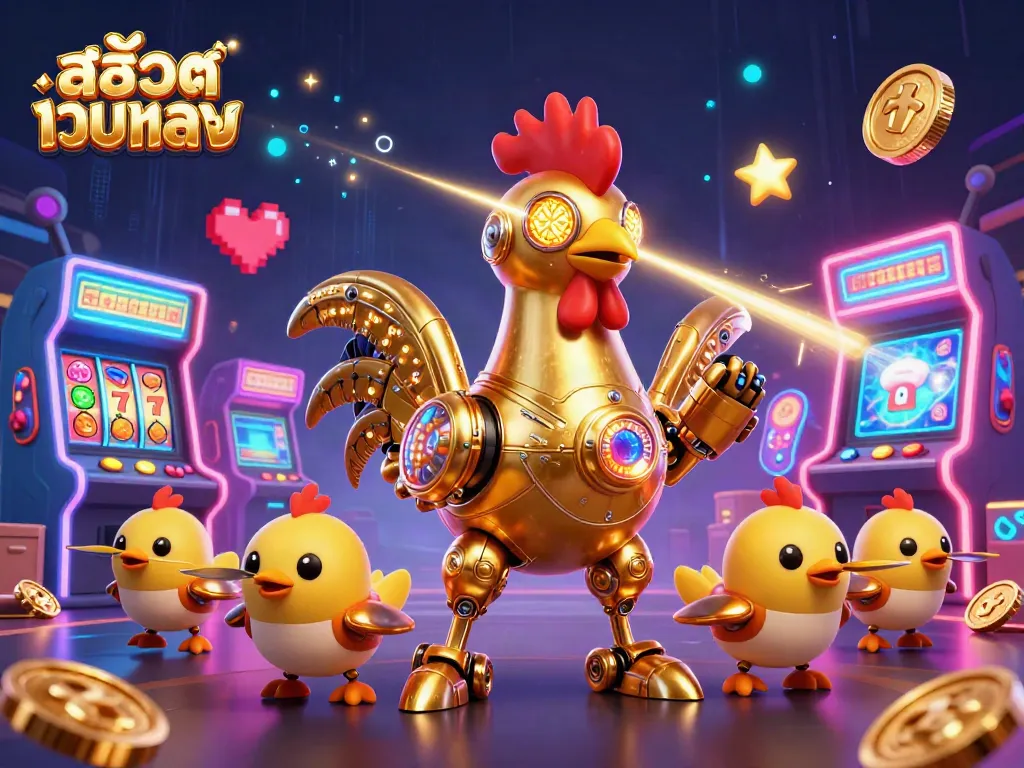 สล็อตเว็บตรง เล่นเกมออนไลน์ผ่านหุ่นยนต์ไก่ทองคำและลูกนกน่ารัก