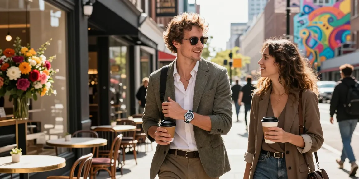 A fashionable individual showcasing a stylish super clone watch while enjoying city life, reflecting the quality of clone watches in a vibrant urban setting.