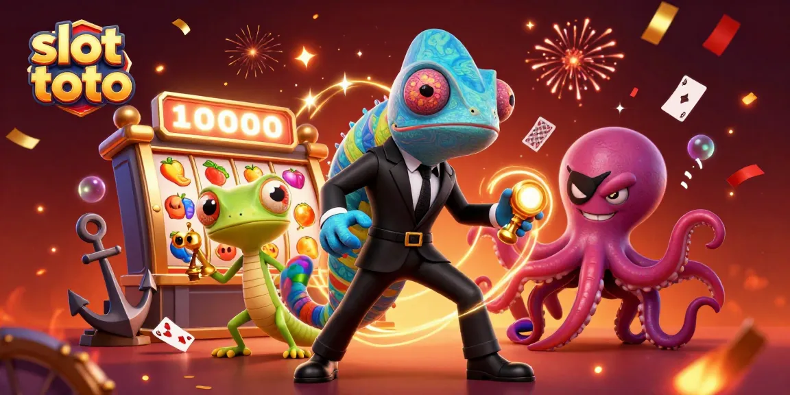 Spin the slot toto reels in a vibrant underwater-themed casino scene with cartoon characters.