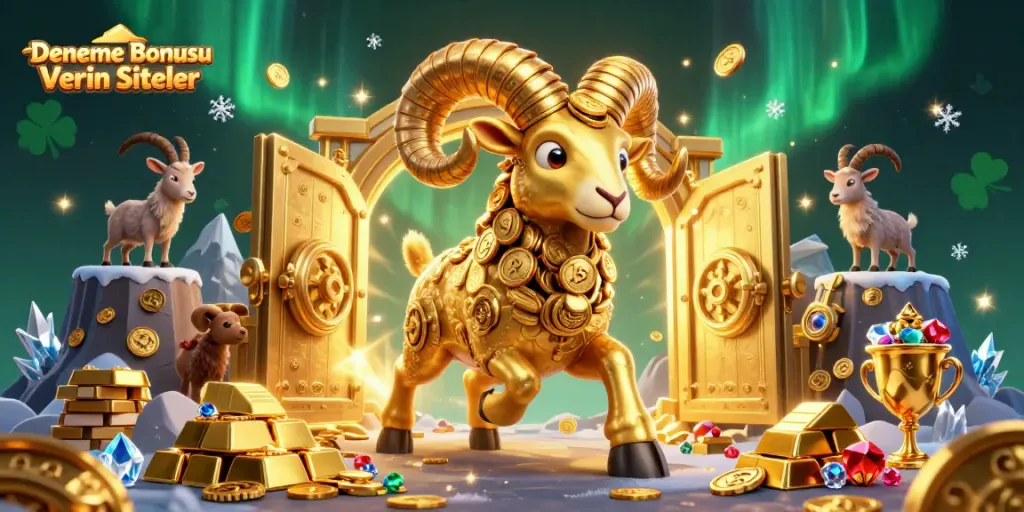 Engaging illustration of Deneme Bonusu Veren Siteler showcasing a vibrant casino scene with golden treasures and dynamic elements.
