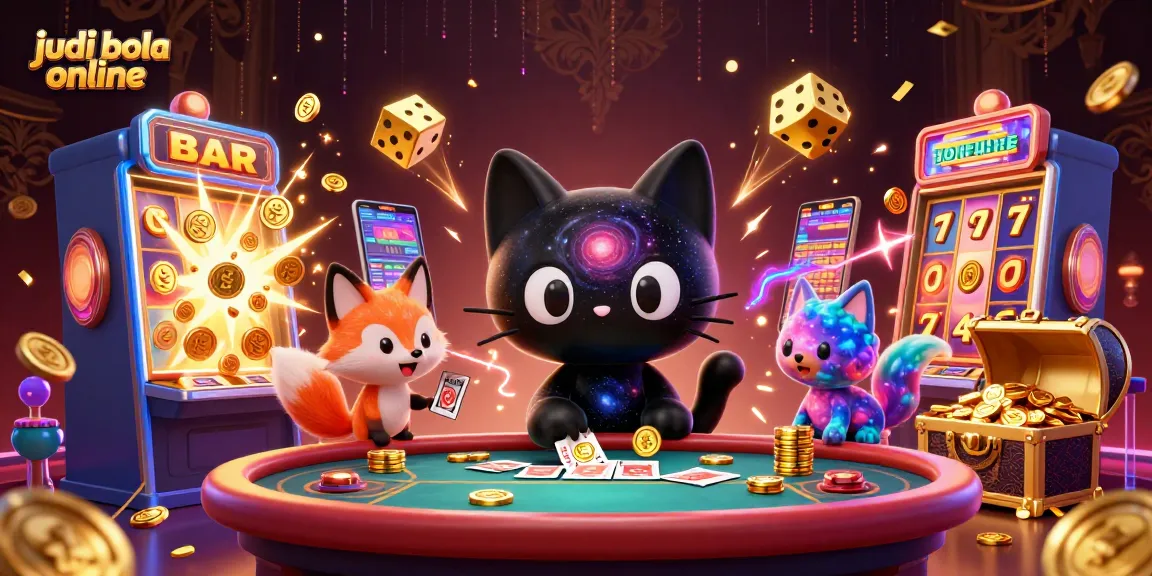 Experience dynamic judi bola online betting with whimsical characters in a vibrant casino setting filled with excitement.