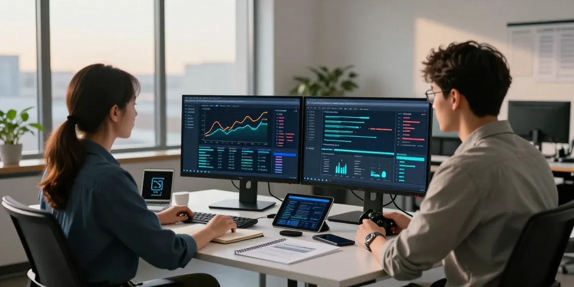 Analyzing the Best Darknet Markets 2026 in a modern office with multiple screens and analytics.