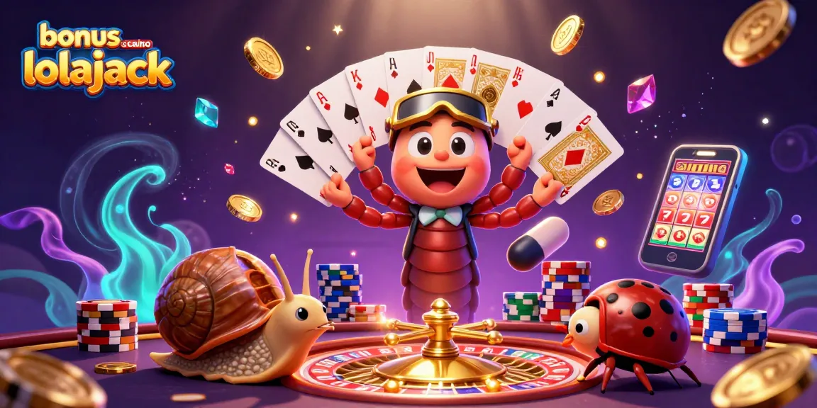 Win big with bonus de casino lolajack at a vibrant casino scene featuring colorful characters and dazzling lights.