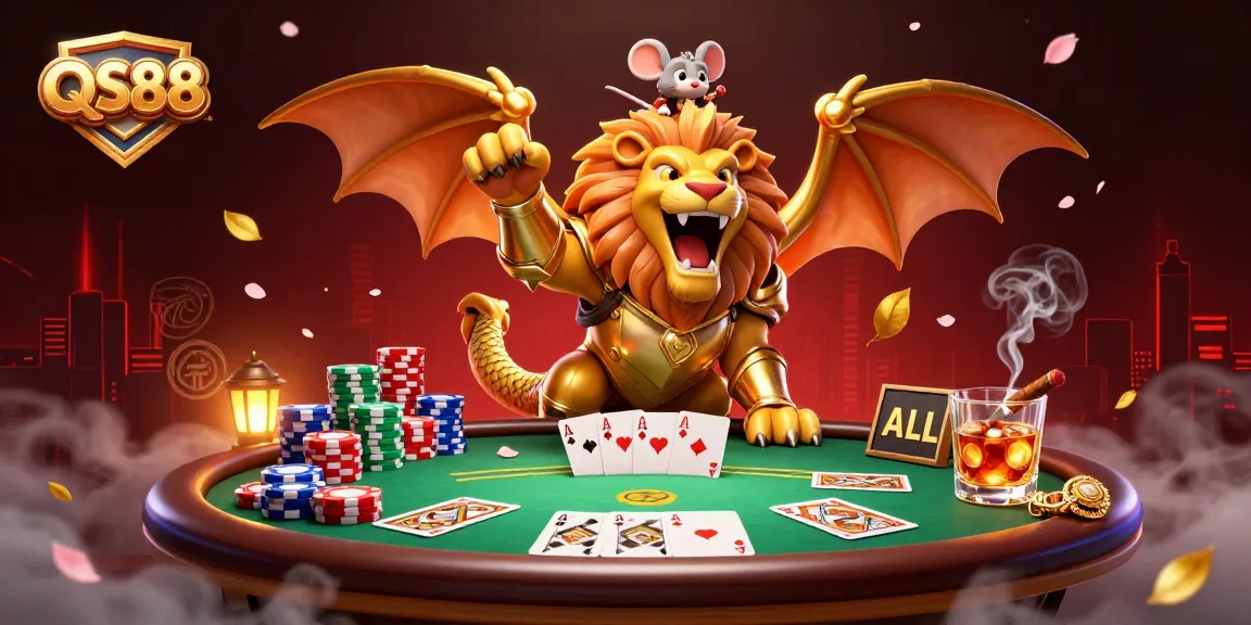Join the thrilling QS88 gaming adventure with roaring chimera and stunning poker visuals.
