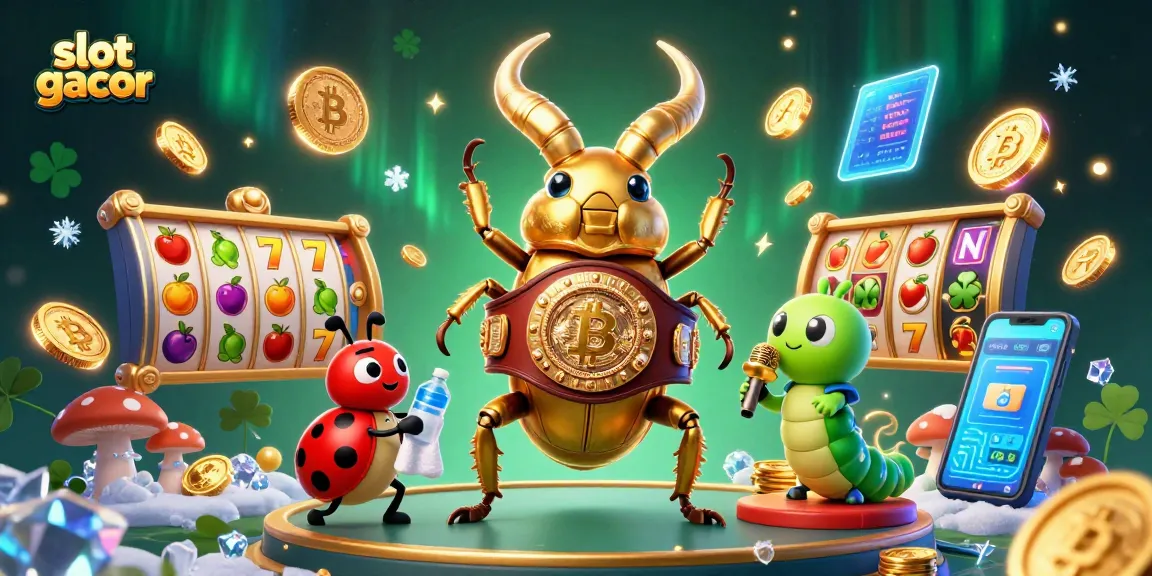 Slot gacor memberikan sensasi jackpot dengan karakter menarik dan simbol keberuntungan di latar belakang menawan.