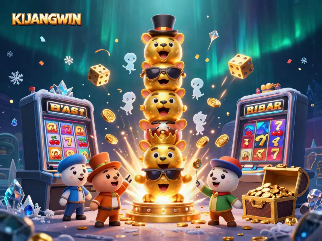 Jelajahi keseruan KIJANGWIN dengan mesin slot 3D yang berkilauan dan elemen kasino yang dinamis.
