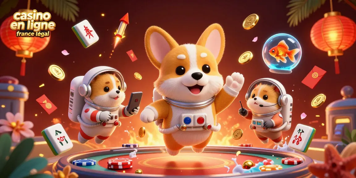 Explorez le casino en ligne légal en France avec vos personnages préférés dans une illustration vibrante.