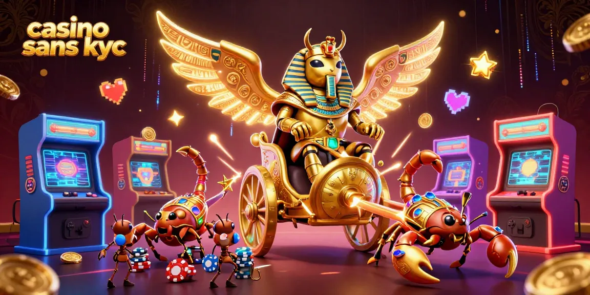 Jouez dans un casino sans KYC, avec des éléments de jeu dynamiques et colorés.