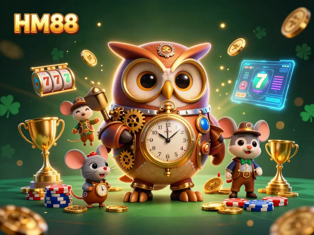 Engage with the thrill of gaming at HM88's vibrant casino, mingling characters and rich visuals.