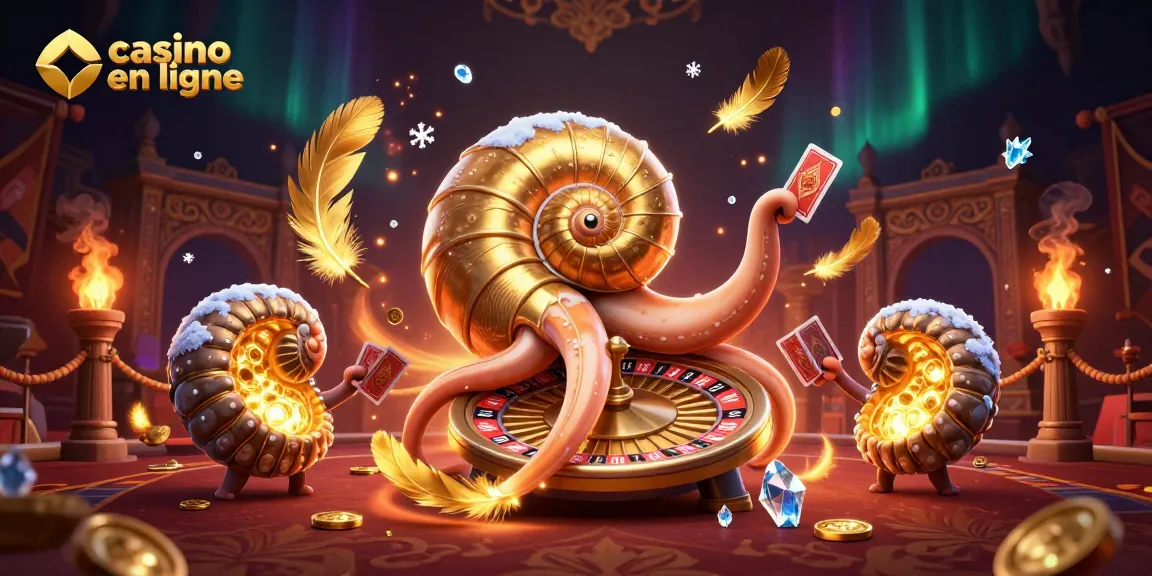 Jouer sur un casino en ligne avec un nautilus géant au centre d'une scène animée et colorée.