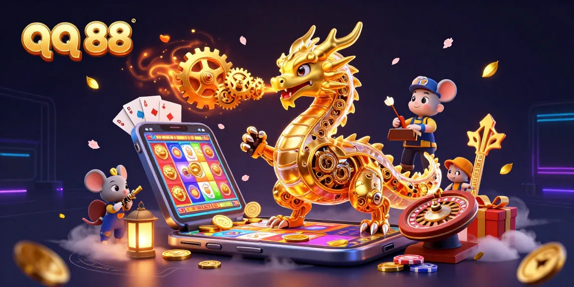 Experience exhilarating gameplay with qq 88's golden dragon, slot games, and vibrant casino elements.