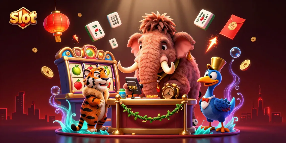 Engage in thrilling slots with 3D cartoon characters, vibrant elements, and festive atmosphere.