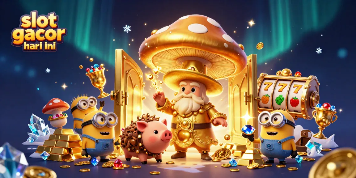 Unlock treasures with slot gacor hari ini in this vibrant casino-themed illustration.