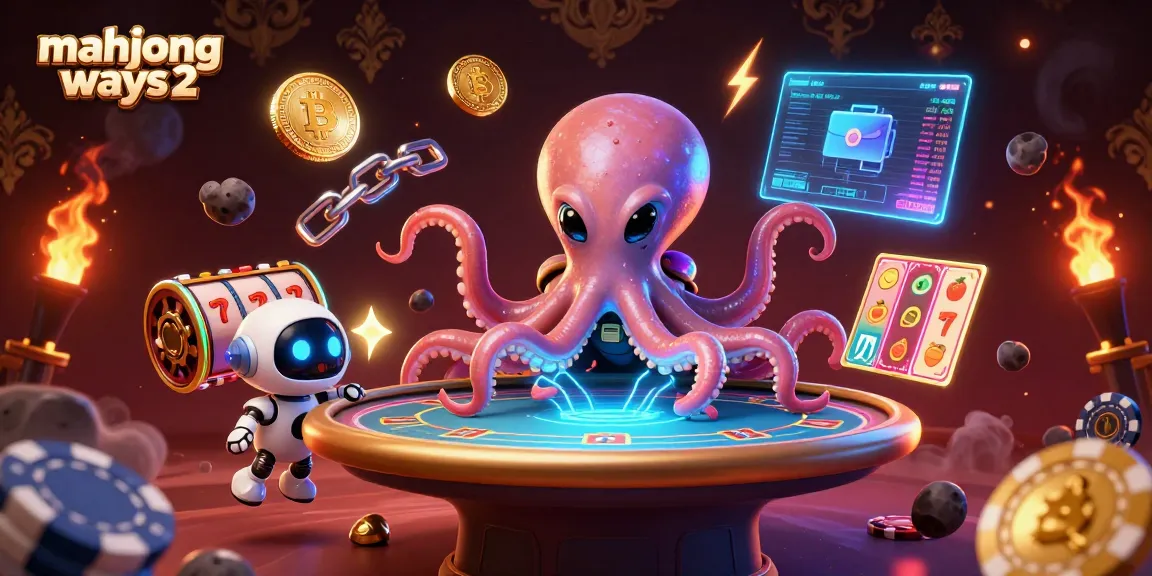 Experience mahjong ways 2 gameplay with an alien octopus at a futuristic poker table