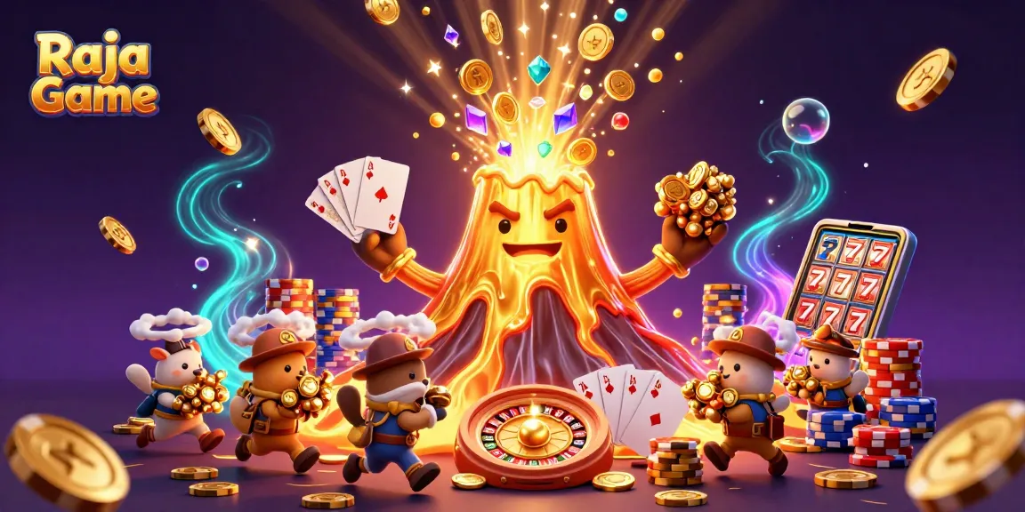 Engage in thrilling gameplay on Raja Game with exciting treasure-filled illustrations.