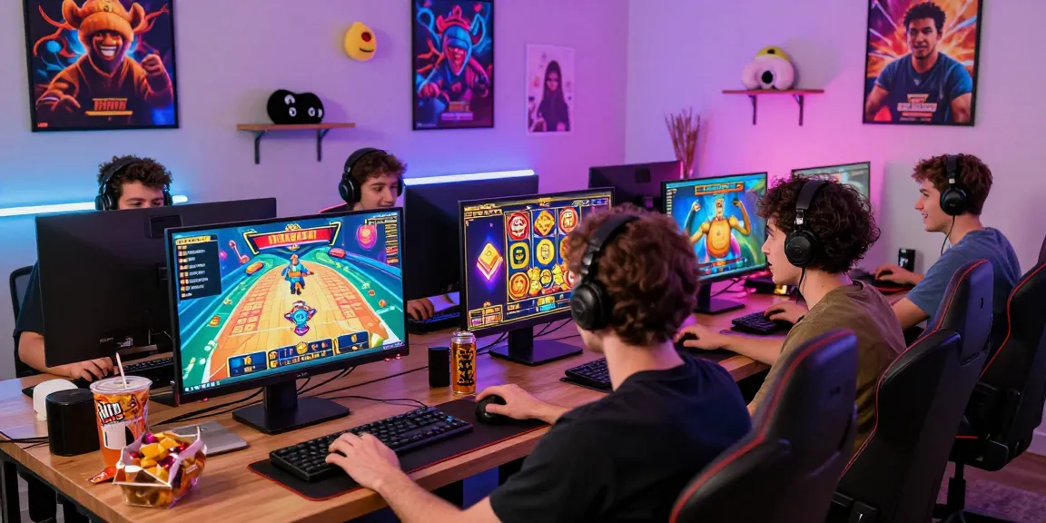 Engaging online gaming scene at https://gravatar.com/playbook88official with players immersed in high-RTP slot games.